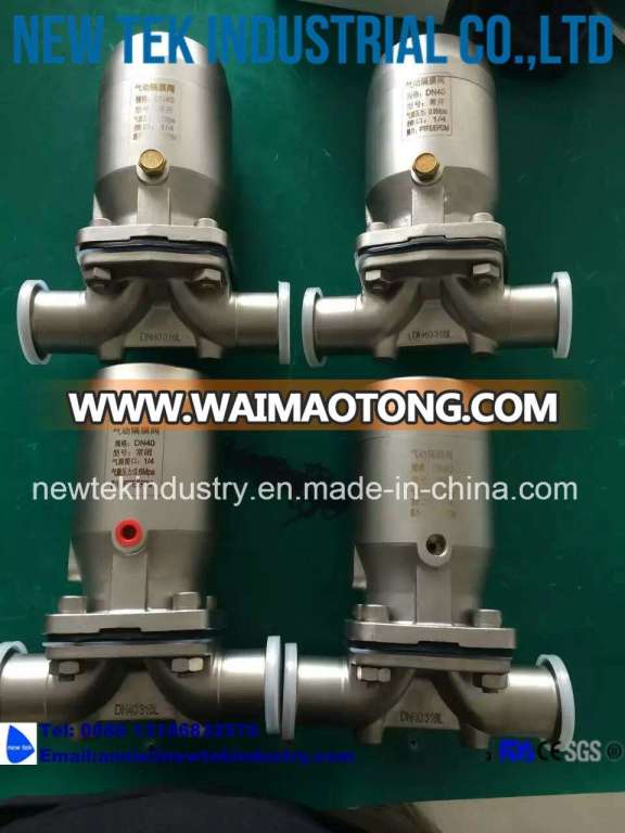 Sanitary Pneumatic Operated Diaphragm Valves with Tri-Clamp Ends