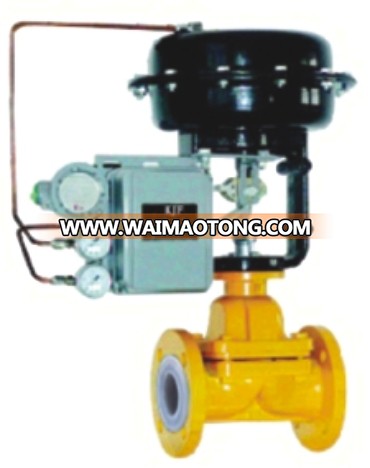 Weir Type PFA Lined Diaphragm Valve Flange Connect