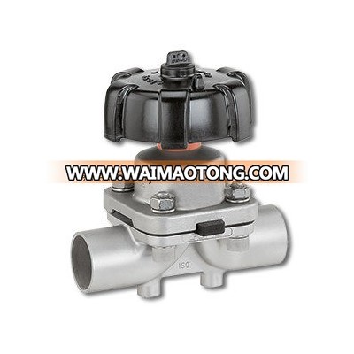 Sanitary Butt Welded Diaphragm Valve Manually Operated