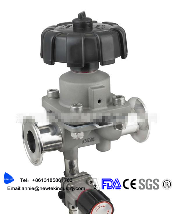 Hygienic Bpe Stainless Steel Triclamp L-Pattern Diaphragm Valves